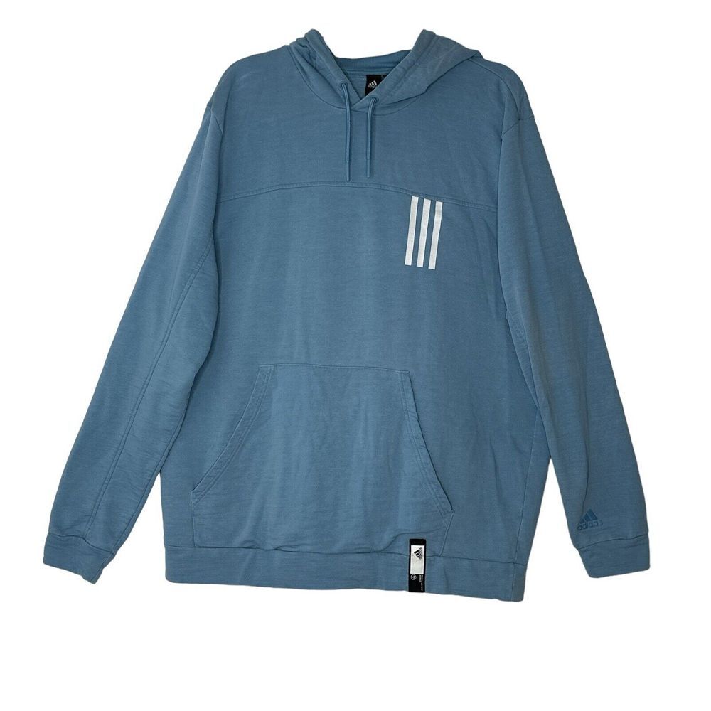 Adidas Hoodie Sweatshirt Men's XL Blue Outdoor Stretch Athletic Gym Pullover